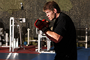 NASHVILLE, TN - JANUARY 18:  Christian Morecraft works out for the media during the UFC on FX open workouts at the Nashville MMA Gym on January 18, 2012 in Nashville, Tennessee.  (Photo by Josh Hedges/Zuffa LLC/Zuffa LLC via Getty Images)