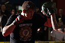 NASHVILLE, TN - JANUARY 18:  Christian Morecraft works out for the media during the UFC on FX open workouts at the Nashville MMA Gym on January 18, 2012 in Nashville, Tennessee.  (Photo by Josh Hedges/Zuffa LLC/Zuffa LLC via Getty Images)