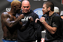NASHVILLE, TN - JANUARY 19:  (L-R) Lightweight opponents Melvin Guillard and Jim Miller face off after weighing in during the UFC on FX official weigh in at Bridgestone Arena on January 19, 2012 in Nashville, Tennessee.  (Photo by Josh Hedges/Zuffa LLC/Zuffa LLC via Getty Images)