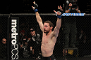 NASHVILLE, TN - JANUARY 20:  Nick Denis reacts after knocking out Joseph Sandoval during the UFC on FX event at Bridgestone Arena on January 20, 2012 in Nashville, Tennessee.  (Photo by Josh Hedges/Zuffa LLC/Zuffa LLC via Getty Images)