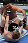 NASHVILLE, TN - JANUARY 20:  (L-R) Fabricio Camoes punches down at Tommy Hayden during the UFC on FX event at Bridgestone Arena on January 20, 2012 in Nashville, Tennessee.  (Photo by Josh Hedges/Zuffa LLC/Zuffa LLC via Getty Images)