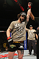 NASHVILLE, TN - JANUARY 20:  Charlie Brenneman reacts after defeating Daniel Roberts during the UFC on FX event at Bridgestone Arena on January 20, 2012 in Nashville, Tennessee.  (Photo by Josh Hedges/Zuffa LLC/Zuffa LLC via Getty Images)