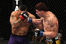 NASHVILLE, TN - JANUARY 20:  (R-L) Jared Papazian punches Mike Easton during the UFC on FX event at Bridgestone Arena on January 20, 2012 in Nashville, Tennessee.  (Photo by Josh Hedges/Zuffa LLC/Zuffa LLC via Getty Images)