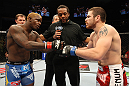 NASHVILLE, TN - JANUARY 20:  Opponents Melvin Guillard (L) and Jim Miller (R) touch gloves before their main event bout during the UFC on FX event at Bridgestone Arena on January 20, 2012 in Nashville, Tennessee.  (Photo by Josh Hedges/Zuffa LLC/Zuffa LLC via Getty Images)