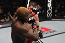NASHVILLE, TN - JANUARY 20:  (R-L) Jim Miller punches Melvin Guillard during the UFC on FX event at Bridgestone Arena on January 20, 2012 in Nashville, Tennessee.  (Photo by Josh Hedges/Zuffa LLC/Zuffa LLC via Getty Images)