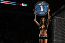 NASHVILLE, TN - JANUARY 20:  UFC Octagon Girl Arianny Celeste introduces round one before the Denis v Sandoval bout during the UFC on FX event at Bridgestone Arena on January 20, 2012 in Nashville, Tennessee.  (Photo by Josh Hedges/Zuffa LLC/Zuffa LLC via Getty Images)