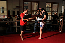 CHICAGO, IL - JANUARY 25:  Chael Sonnen works out for the media during the UFC on FOX open workouts at the Chicago Boxing Club on January 25, 2012 in Chicago, Illinois.  (Photo by Josh Hedges/Zuffa LLC/Zuffa LLC via Getty Images)