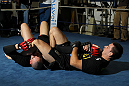 CHICAGO, IL - JANUARY 25:  Demian Maia works out for the media during the UFC on FOX open workouts at the Chicago Boxing Club on January 25, 2012 in Chicago, Illinois.  (Photo by Josh Hedges/Zuffa LLC/Zuffa LLC via Getty Images)