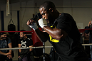 CHICAGO, IL - JANUARY 25:  Rashad Evans works out for the media during the UFC on FOX open workouts at the Chicago Boxing Club on January 25, 2012 in Chicago, Illinois.  (Photo by Josh Hedges/Zuffa LLC/Zuffa LLC via Getty Images)
