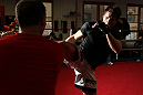 CHICAGO, IL - JANUARY 25:  Chael Sonnen works out for the media during the UFC on FOX open workouts at the Chicago Boxing Club on January 25, 2012 in Chicago, Illinois.  (Photo by Josh Hedges/Zuffa LLC/Zuffa LLC via Getty Images)