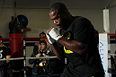 CHICAGO, IL - JANUARY 25:  Rashad Evans works out for the media during the UFC on FOX open workouts at the Chicago Boxing Club on January 25, 2012 in Chicago, Illinois.  (Photo by Josh Hedges/Zuffa LLC/Zuffa LLC via Getty Images)