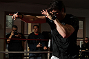 CHICAGO, IL - JANUARY 25:  Chael Sonnen works out for the media during the UFC on FOX open workouts at the Chicago Boxing Club on January 25, 2012 in Chicago, Illinois.  (Photo by Josh Hedges/Zuffa LLC/Zuffa LLC via Getty Images)