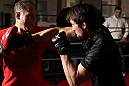 CHICAGO, IL - JANUARY 25:  Chael Sonnen works out for the media during the UFC on FOX open workouts at the Chicago Boxing Club on January 25, 2012 in Chicago, Illinois.  (Photo by Josh Hedges/Zuffa LLC/Zuffa LLC via Getty Images)
