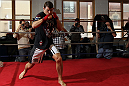 CHICAGO, IL - JANUARY 25:  Michael Bisping works out for the media during the UFC on FOX open workouts at the Chicago Boxing Club on January 25, 2012 in Chicago, Illinois.  (Photo by Josh Hedges/Zuffa LLC/Zuffa LLC via Getty Images)