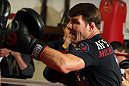 CHICAGO, IL - JANUARY 25:  Michael Bisping works out for the media during the UFC on FOX open workouts at the Chicago Boxing Club on January 25, 2012 in Chicago, Illinois.  (Photo by Josh Hedges/Zuffa LLC/Zuffa LLC via Getty Images)