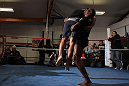 CHICAGO, IL - JANUARY 25:  Phil Davis works out for the media during the UFC on FOX open workouts at the Chicago Boxing Club on January 25, 2012 in Chicago, Illinois.  (Photo by Josh Hedges/Zuffa LLC/Zuffa LLC via Getty Images)