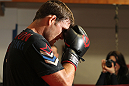 CHICAGO, IL - JANUARY 25:  Michael Bisping works out for the media during the UFC on FOX open workouts at the Chicago Boxing Club on January 25, 2012 in Chicago, Illinois.  (Photo by Josh Hedges/Zuffa LLC/Zuffa LLC via Getty Images)