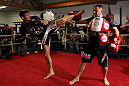 CHICAGO, IL - JANUARY 25:  Michael Bisping works out for the media during the UFC on FOX open workouts at the Chicago Boxing Club on January 25, 2012 in Chicago, Illinois.  (Photo by Josh Hedges/Zuffa LLC/Zuffa LLC via Getty Images)