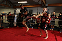 CHICAGO, IL - JANUARY 25:  Michael Bisping works out for the media during the UFC on FOX open workouts at the Chicago Boxing Club on January 25, 2012 in Chicago, Illinois.  (Photo by Josh Hedges/Zuffa LLC/Zuffa LLC via Getty Images)