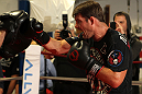 CHICAGO, IL - JANUARY 25:  Michael Bisping works out for the media during the UFC on FOX open workouts at the Chicago Boxing Club on January 25, 2012 in Chicago, Illinois.  (Photo by Josh Hedges/Zuffa LLC/Zuffa LLC via Getty Images)