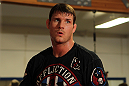 CHICAGO, IL - JANUARY 25:  Michael Bisping works out for the media during the UFC on FOX open workouts at the Chicago Boxing Club on January 25, 2012 in Chicago, Illinois.  (Photo by Josh Hedges/Zuffa LLC/Zuffa LLC via Getty Images)