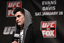 CHICAGO, IL - JANUARY 27:  UFC Bantamweight Champion Dominick Cruz interacts with fans during a Q&A session before the UFC on FOX official weigh in at the Chicago Theatre on January 27, 2012 in Chicago, Illinois.  (Photo by Josh Hedges/Zuffa LLC/Zuffa LLC via Getty Images) *** Local Caption *** Dominick Cruz