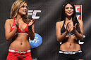 CHICAGO, IL - JANUARY 27:  (L-R) UFC Octagon Girls Brittney Palmer and Arianny Celeste attend the UFC on FOX official weigh in at the Chicago Theatre on January 27, 2012 in Chicago, Illinois.  (Photo by Josh Hedges/Zuffa LLC/Zuffa LLC via Getty Images) *** Local Caption *** Brittney Palmer; Arianny Celeste