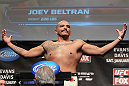 CHICAGO, IL - JANUARY 27:  Joey Beltran weighs in during the UFC on FOX official weigh in at the Chicago Theatre on January 27, 2012 in Chicago, Illinois.  (Photo by Josh Hedges/Zuffa LLC/Zuffa LLC via Getty Images) *** Local Caption *** Joey Beltran
