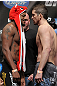 CHICAGO, IL - JANUARY 27:  (L-R) Lightweight opponents Michael Johnson and Shane Roller face off after weighing in during the UFC on FOX official weigh in at the Chicago Theatre on January 27, 2012 in Chicago, Illinois.  (Photo by Josh Hedges/Zuffa LLC/Zuffa LLC via Getty Images) *** Local Caption *** Michael Johnson; Shane Roller