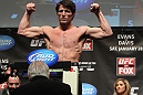 CHICAGO, IL - JANUARY 27:  Chael Sonnen weighs in during the UFC on FOX official weigh in at the Chicago Theatre on January 27, 2012 in Chicago, Illinois.  (Photo by Josh Hedges/Zuffa LLC/Zuffa LLC via Getty Images) *** Local Caption *** Chael Sonnen