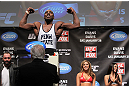 CHICAGO, IL - JANUARY 27:  Phil Davis weighs in wearing a Penn State wrestling singlet during the UFC on FOX official weigh in at the Chicago Theatre on January 27, 2012 in Chicago, Illinois.  (Photo by Josh Hedges/Zuffa LLC/Zuffa LLC via Getty Images) *** Local Caption *** Phil Davis
