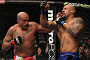 CHICAGO, IL - JANUARY 28:  (L-R) Joey Beltran and Lavar Johnson trade punches during the UFC on FOX event at United Center on January 28, 2012 in Chicago, Illinois.  (Photo by Nick Laham/Zuffa LLC/Zuffa LLC via Getty Images) *** Local Caption *** Lavar Johnson; Joey Beltran