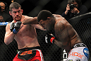CHICAGO, IL - JANUARY 28:  (R-L) Michael Johnson and Shane Roller trade punches during the UFC on FOX event at United Center on January 28, 2012 in Chicago, Illinois.  (Photo by Josh Hedges/Zuffa LLC/Zuffa LLC via Getty Images) *** Local Caption *** Michael Johnson; Shane Roller
