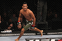 CHICAGO, IL - JANUARY 28:  Charles Oliveira reacts after defeating Eric Wisely by submission during the UFC on FOX event at United Center on January 28, 2012 in Chicago, Illinois.  (Photo by Nick Laham/Zuffa LLC/Zuffa LLC via Getty Images) *** Local Caption *** Charles Oliveira