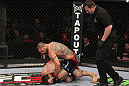 CHICAGO, IL - JANUARY 28:  (R-L) Cub Swanson defeats George Roop by TKO due to punches during the UFC on FOX event at United Center on January 28, 2012 in Chicago, Illinois.  (Photo by Nick Laham/Zuffa LLC/Zuffa LLC via Getty Images) *** Local Caption *** George Roop; Cub Swanson
