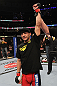 CHICAGO, IL - JANUARY 28:  Cub Swanson reacts after his knockout victory over George Roop during the UFC on FOX event at United Center on January 28, 2012 in Chicago, Illinois.  (Photo by Nick Laham/Zuffa LLC/Zuffa LLC via Getty Images) *** Local Caption *** Cub Swanson