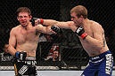 CHICAGO, IL - JANUARY 28:  (R-L) Evan Dunham punches Nik Lentz during the UFC on FOX event at United Center on January 28, 2012 in Chicago, Illinois.  (Photo by Nick Laham/Zuffa LLC/Zuffa LLC via Getty Images) *** Local Caption *** Nik Lentz; Evan Dunham