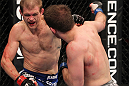 CHICAGO, IL - JANUARY 28:  (L-R) Evan Dunham punches Nik Lentz during the UFC on FOX event at United Center on January 28, 2012 in Chicago, Illinois.  (Photo by Nick Laham/Zuffa LLC/Zuffa LLC via Getty Images) *** Local Caption *** Nik Lentz; Evan Dunham