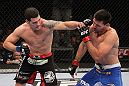 CHICAGO, IL - JANUARY 28:  (L-R) Chris Weidman punches Demian Maia during the UFC on FOX event at United Center on January 28, 2012 in Chicago, Illinois.  (Photo by Nick Laham/Zuffa LLC/Zuffa LLC via Getty Images) *** Local Caption *** Chris Weidman; Demian Maia