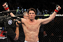 CHICAGO, IL - JANUARY 28:  Chael Sonnen stands in the Octagon before his bout against Michael Bisping during the UFC on FOX event at United Center on January 28, 2012 in Chicago, Illinois.  (Photo by Josh Hedges/Zuffa LLC/Zuffa LLC via Getty Images) *** Local Caption *** Chael Sonnen