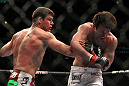 CHICAGO, IL - JANUARY 28:  (L-R) Michael Bisping punches Chael Sonnen during the UFC on FOX event at United Center on January 28, 2012 in Chicago, Illinois.  (Photo by Josh Hedges/Zuffa LLC/Zuffa LLC via Getty Images) *** Local Caption *** Chael Sonnen; Michael Bisping