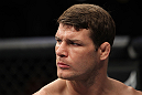 CHICAGO, IL - JANUARY 28:  Michael Bisping stands in the Octagon before his bout against Chael Sonnen during the UFC on FOX event at United Center on January 28, 2012 in Chicago, Illinois.  (Photo by Josh Hedges/Zuffa LLC/Zuffa LLC via Getty Images) *** Local Caption *** Michael Bisping