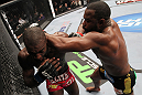 CHICAGO, IL - JANUARY 28:  (R-L) Rashad Evans punches Phil Davis during the UFC on FOX event at United Center on January 28, 2012 in Chicago, Illinois.  (Photo by Nick Laham/Zuffa LLC/Zuffa LLC via Getty Images) *** Local Caption *** Rashad Evans; Phil Davis