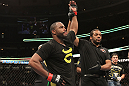 CHICAGO, IL - JANUARY 28:  Rashad Evans reacts after his victory over Phil Davis during the UFC on FOX event at United Center on January 28, 2012 in Chicago, Illinois.  (Photo by Josh Hedges/Zuffa LLC/Zuffa LLC via Getty Images) *** Local Caption *** Rashad Evans