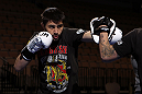 LAS VEGAS, NV - FEBRUARY 01:  Carlos Condit works out for the media and fans during the UFC 143 open workouts at Mandalay Bay Events Center on February 1, 2012 in Las Vegas, United States.  (Photo by Josh Hedges/Zuffa LLC/Zuffa LLC via Getty Images) *** Local Caption *** Carlos Condit