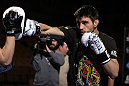 LAS VEGAS, NV - FEBRUARY 01:  Carlos Condit works out for the media and fans during the UFC 143 open workouts at Mandalay Bay Events Center on February 1, 2012 in Las Vegas, United States.  (Photo by Josh Hedges/Zuffa LLC/Zuffa LLC via Getty Images) *** Local Caption *** Carlos Condit
