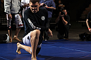 LAS VEGAS, NV - FEBRUARY 01:  Nick Diaz works out for the media and fans during the UFC 143 open workouts at Mandalay Bay Events Center on February 1, 2012 in Las Vegas, United States.  (Photo by Josh Hedges/Zuffa LLC/Zuffa LLC via Getty Images) *** Local Caption *** Nick Diaz