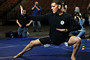 LAS VEGAS, NV - FEBRUARY 01:  Nick Diaz works out for the media and fans during the UFC 143 open workouts at Mandalay Bay Events Center on February 1, 2012 in Las Vegas, United States.  (Photo by Josh Hedges/Zuffa LLC/Zuffa LLC via Getty Images) *** Local Caption *** Nick Diaz
