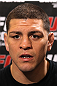 LAS VEGAS, NV - FEBRUARY 01:  Nick Diaz answers questions from the media during the UFC 143 open workouts at Mandalay Bay Events Center on February 1, 2012 in Las Vegas, United States.  (Photo by Josh Hedges/Zuffa LLC/Zuffa LLC via Getty Images) *** Local Caption *** Nick Diaz