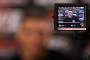 LAS VEGAS, NV - FEBRUARY 01:  Nick Diaz answers questions from the media during the UFC 143 open workouts at Mandalay Bay Events Center on February 1, 2012 in Las Vegas, United States.  (Photo by Josh Hedges/Zuffa LLC/Zuffa LLC via Getty Images) *** Local Caption *** Nick Diaz